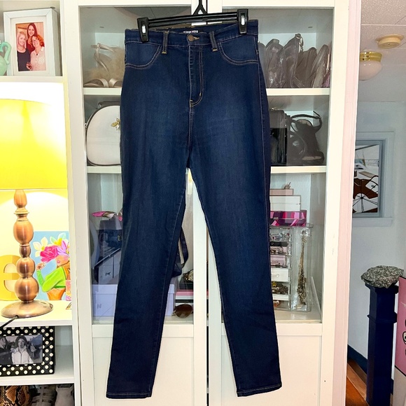 Dark Wash High Waist Skinny Jeans Size 15 - Picture 1 of 5